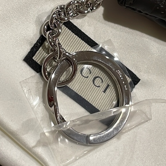 ❤️SOLD❤️BNWT Authentic Gucci Guccissima Key Chain Card Case Wallet - Picture 6 of 9